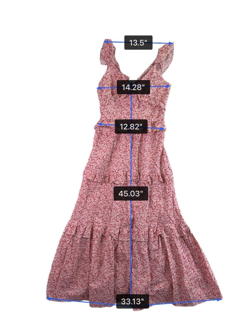 Petal + Pup Women’s Pink Floral Maxi Dress Tiered Sleeveless With Tags Size 4 - Picture 9 of 9